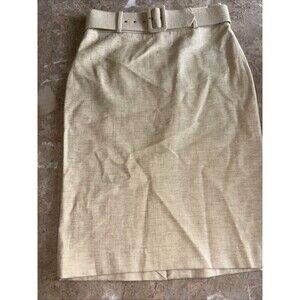 Zara high waisted linen belted mini skirt beige Medium